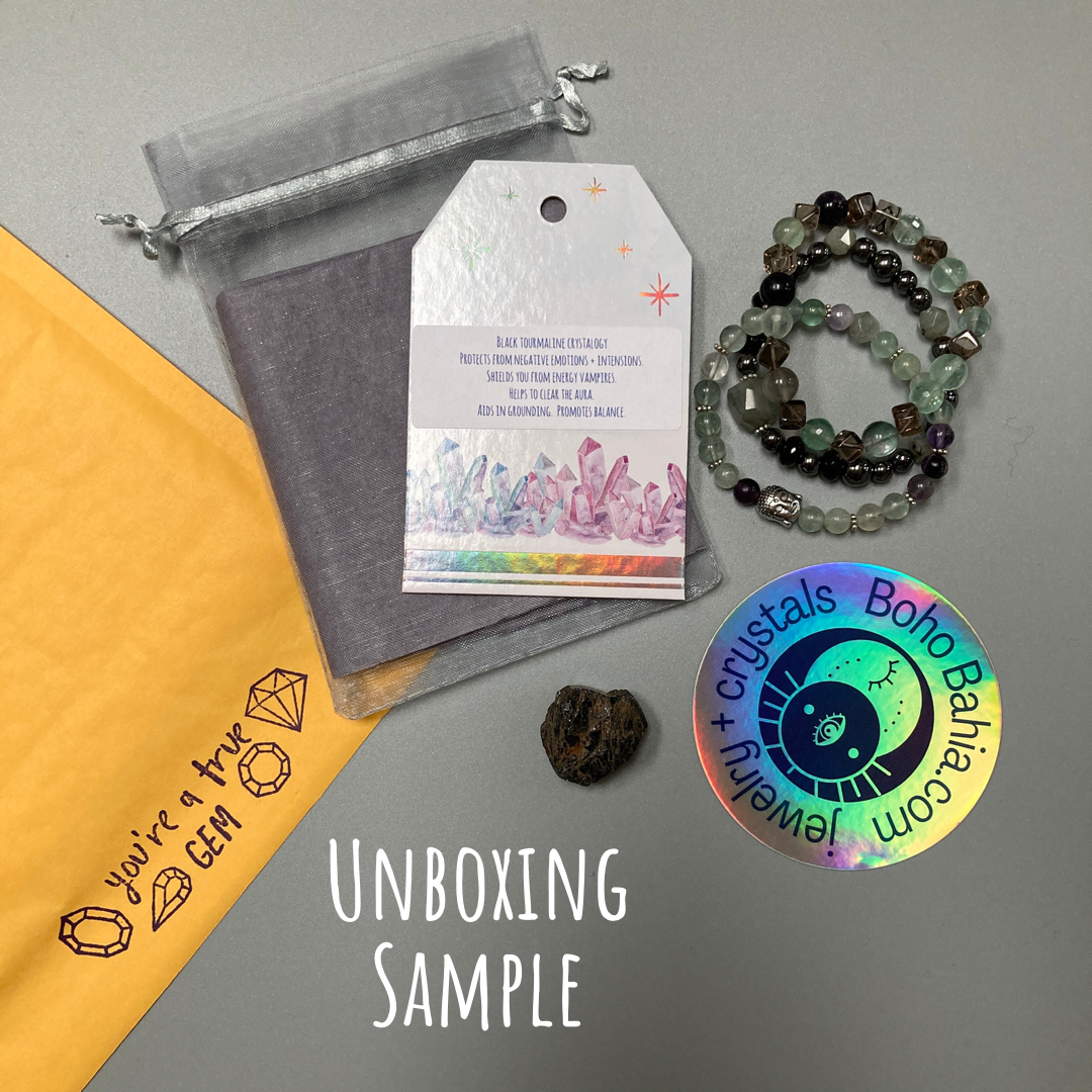 Rainbow Chakra Crystal Bracelet Set for Parent and Child