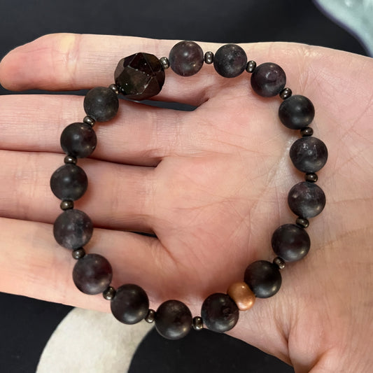 Chakra, Kresta, Garnet, Beaded, Stack, Bracelet for guys 