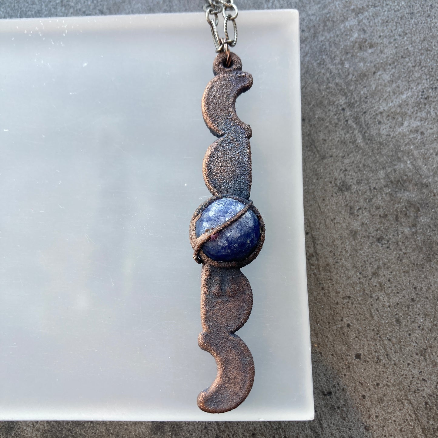 Phases of the Moon Sodalite Crystal Necklace