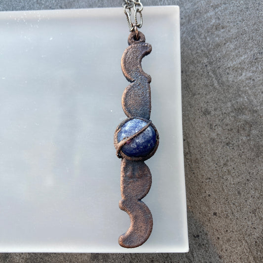Phases of the Moon Sodalite Crystal Necklace