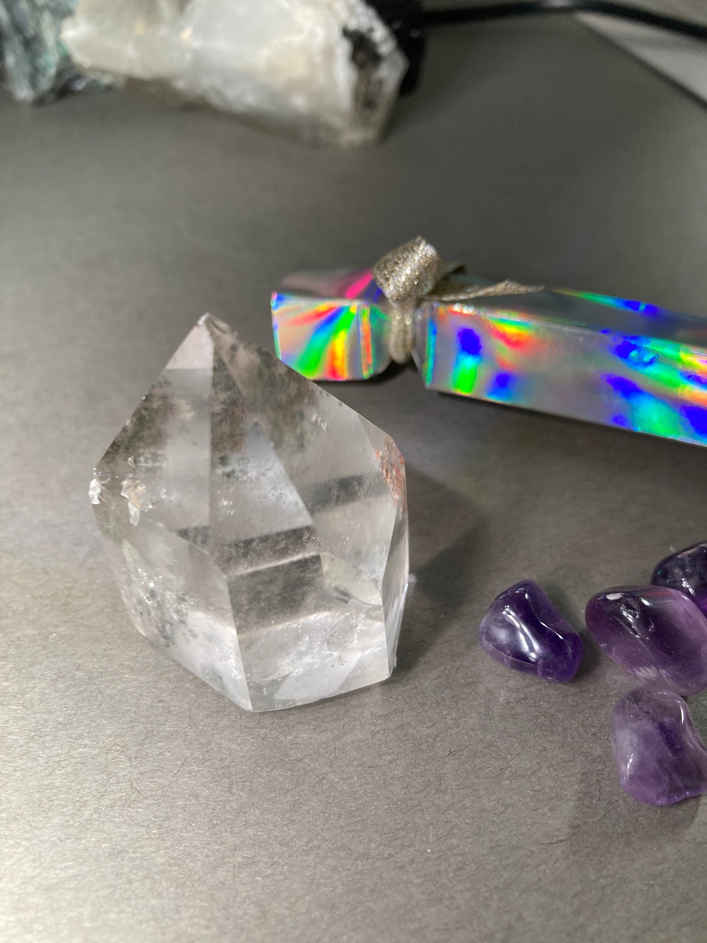 Cut Clear Quartz Crystal Point