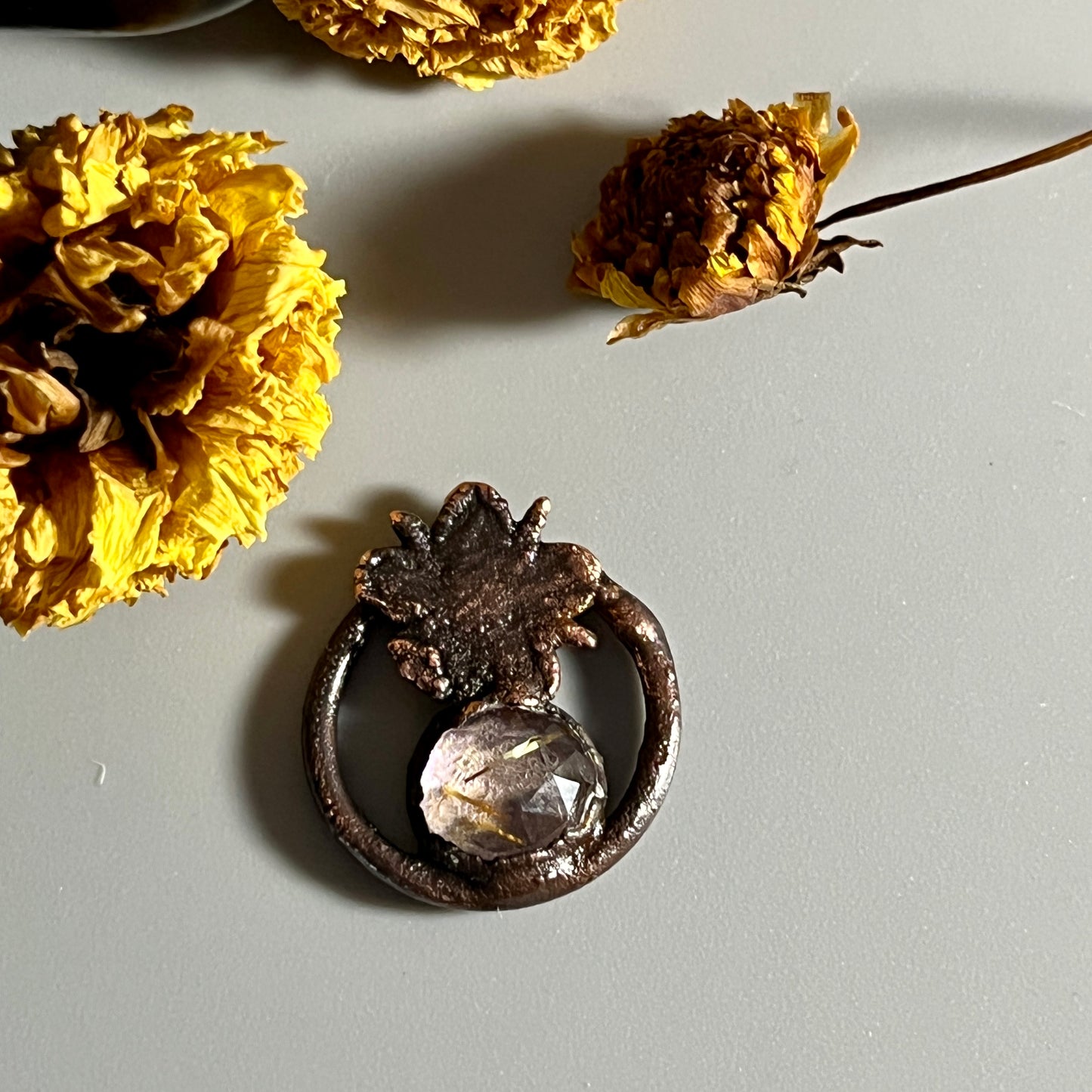 Rutilated Quartz Wildflower Necklace