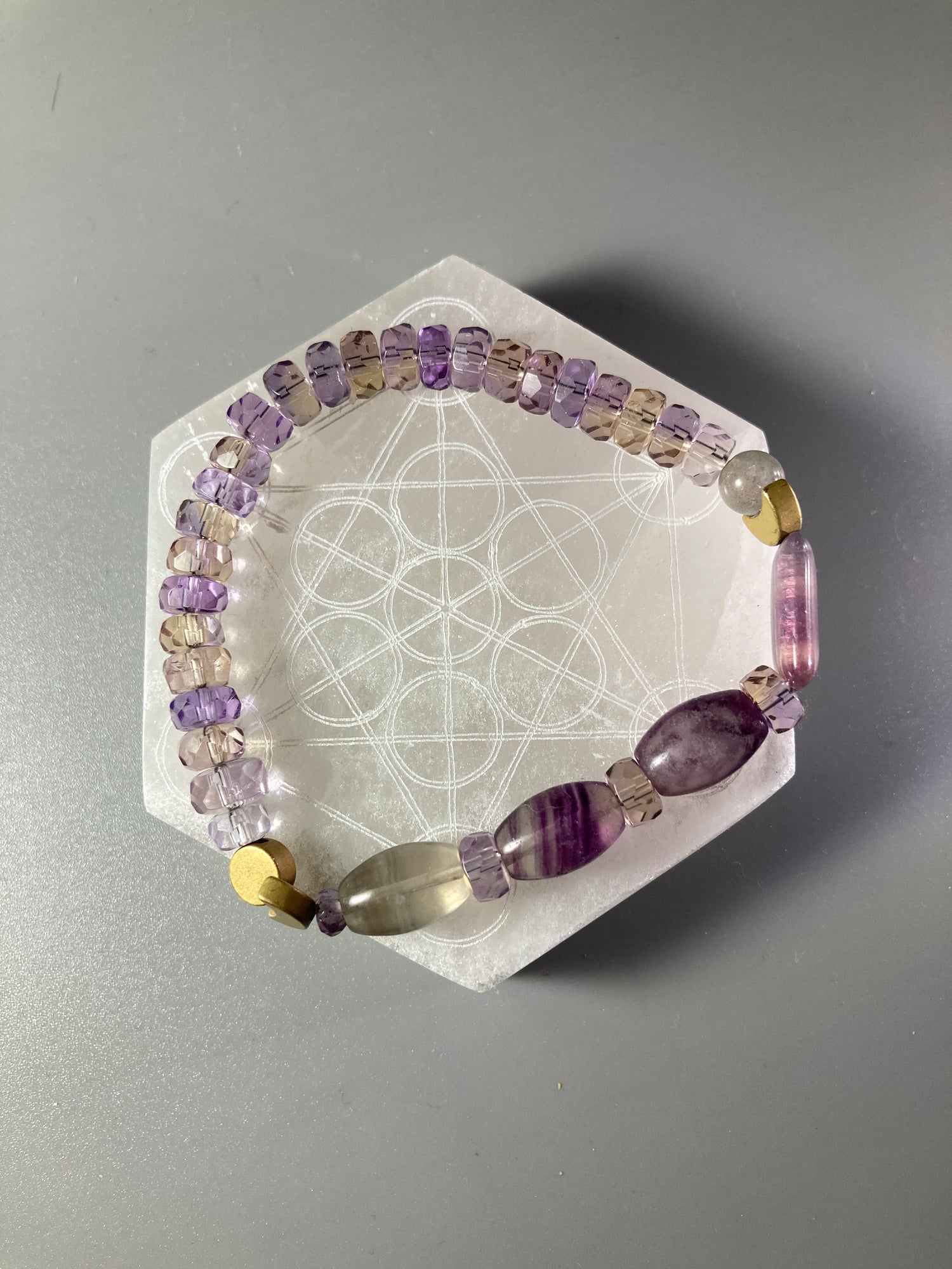 bracelet plate selenite crystal