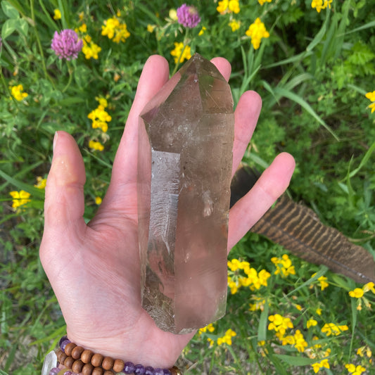 Large Anchoring Smoky Quartz Crystal