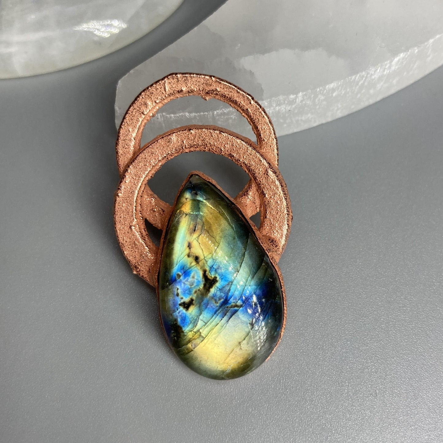 labradorite electroformed pendant