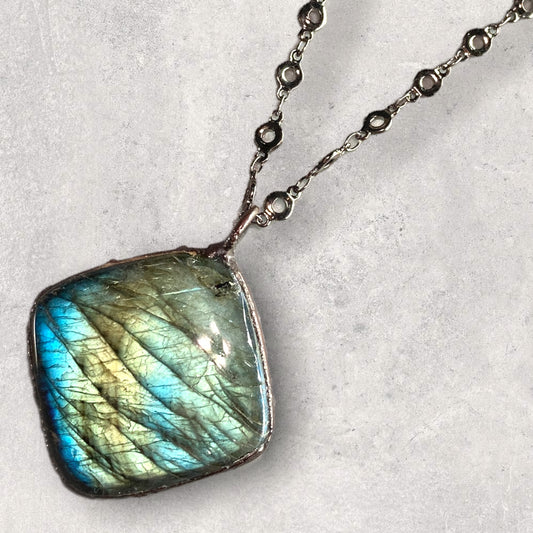 large labradorite crystal necklace