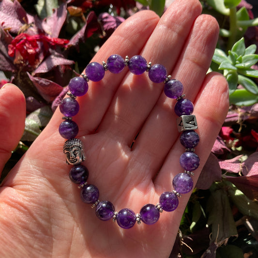 Yoga Inspired Amethyst Crystal Bracelet